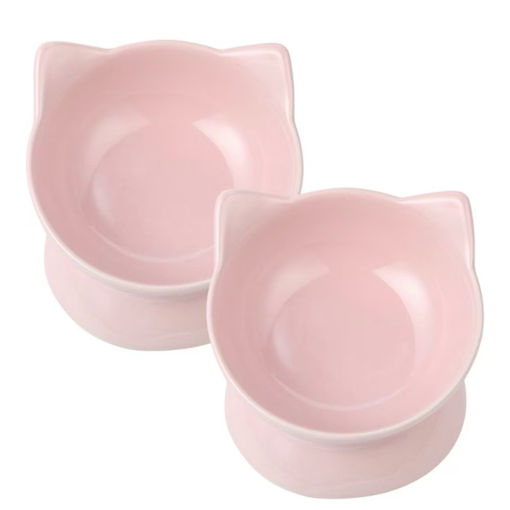 Park Life Designs New York- Pink Cat Bowl Set. Each Bowl Hold 1 1/2 Cups NWT